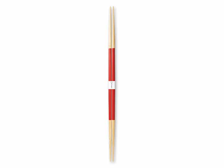 白竹三角両研取箸33CM　ワインレッド