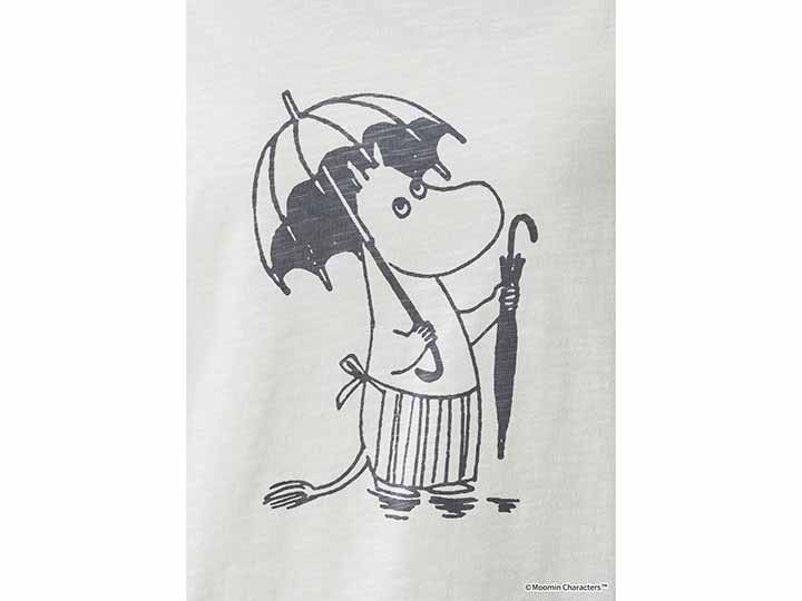 予約　ムーミン　ＯＣビッグＴシャツ・エコホワイト・傘を届けるムーミンママ_4