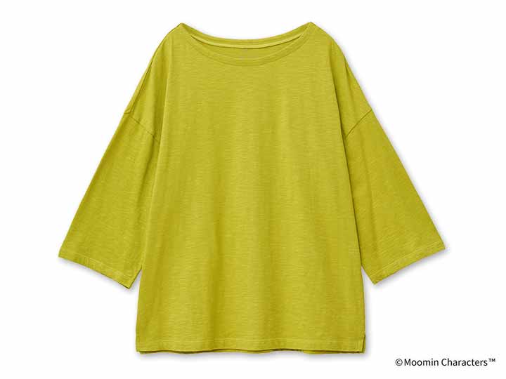 予約　ムーミン　ＯＣビッグＴシャツ・グリーン系・テーブルの下のムーミンたち