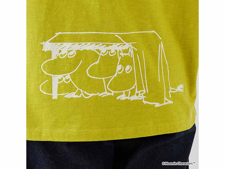 予約　ムーミン　ＯＣビッグＴシャツ・グリーン系・テーブルの下のムーミンたち_4