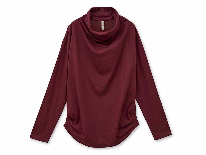 予約　ＯＣ　天竺ドレープネックトップ・バーガンディ・Ｍ