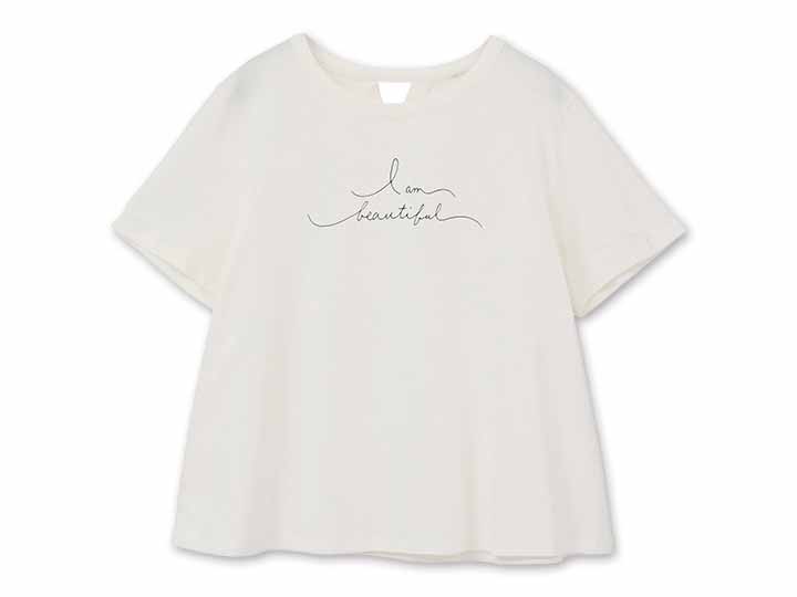 予約　オーガニックコットン　天竺メッセージＴシャツ・エコホワイト・Ｍ