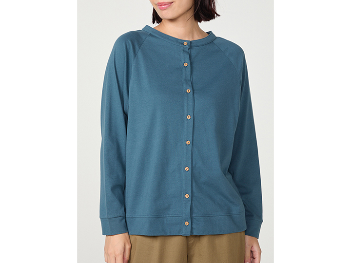 予約 OC天竺 2WAYカーディガン ブルー系 L_3