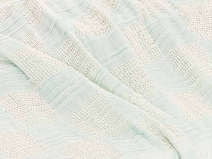 からみ織麻混三重ガーゼケット　ミントグリーン　シングル_2