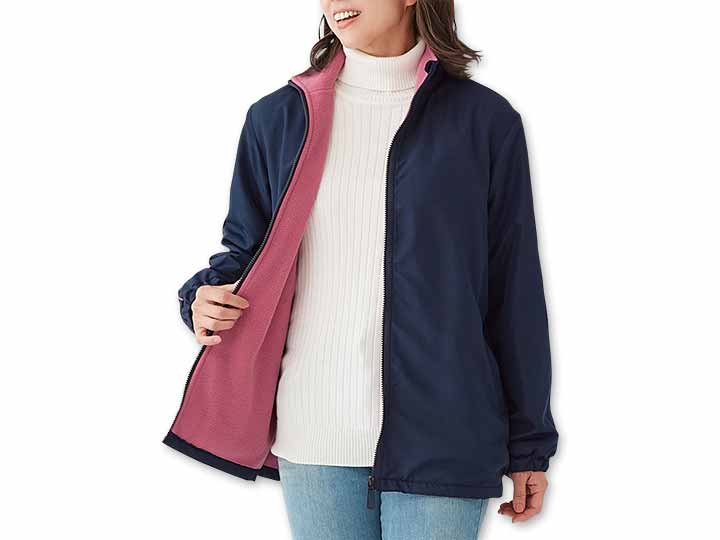 予約　裏フリース撥水ジャケット（ネイビー）Ｌ_2