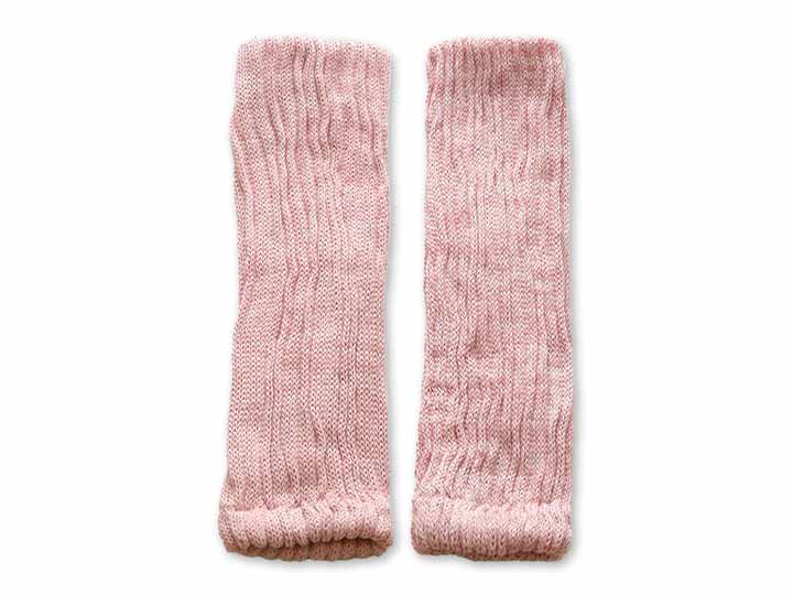予約　内側シルク2重編みふんわりレッグウォーマー　桜色