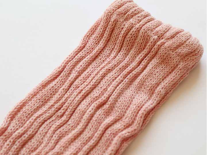 予約 内側シルク2重編みふんわりレッグウォーマー 桜色_2