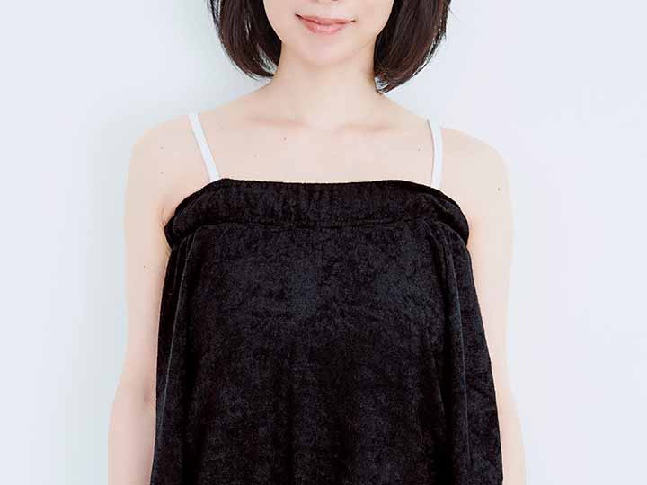 予約　下から脱げるハイネック毛染めワンピース_5