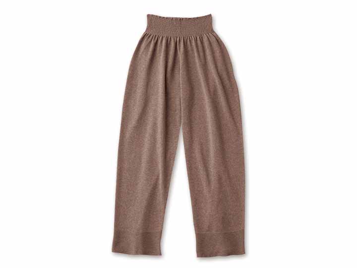 予約　オーガニックコットン　ニットパンツ　モカ