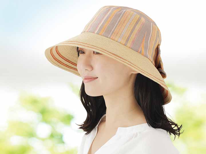 予約　涼風リネンのＵＶおしゃれ帽子_2