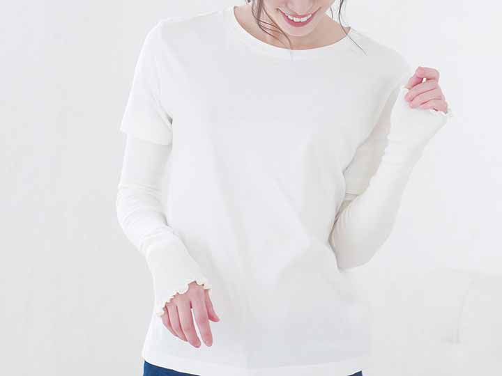 予約　ＷＯＯＤ　ＷＯＯＬ　ＹＡＲＮ　ＵＶカット　ロングアームカバー　アイボリー