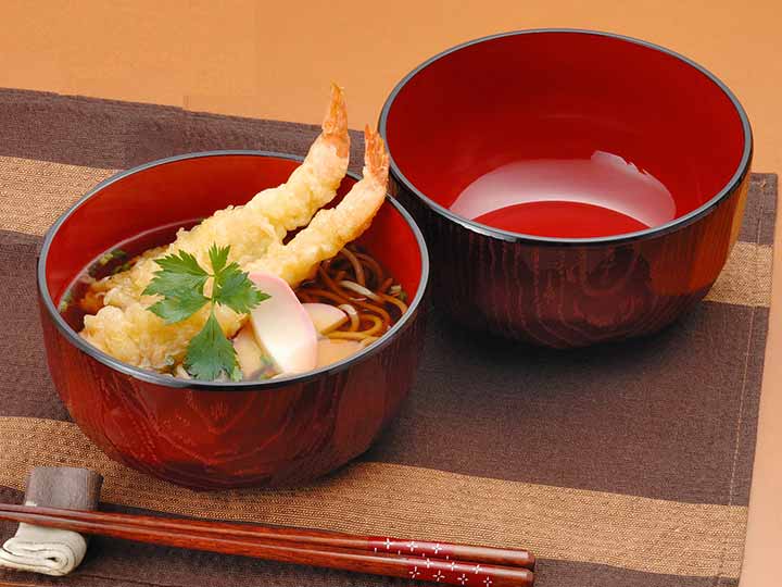 予約　山中塗　レンジ・食洗機対応丼（亀甲・2コ組／合成漆器）_3