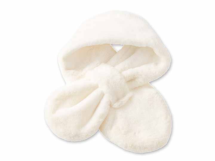 予約 あったかふんわり華やかティペット(オフホワイト)_2