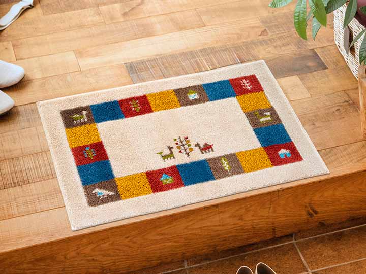 予約　洗えるコーナー吸着玄関マット　シエラ　50×80　ベージュ_2