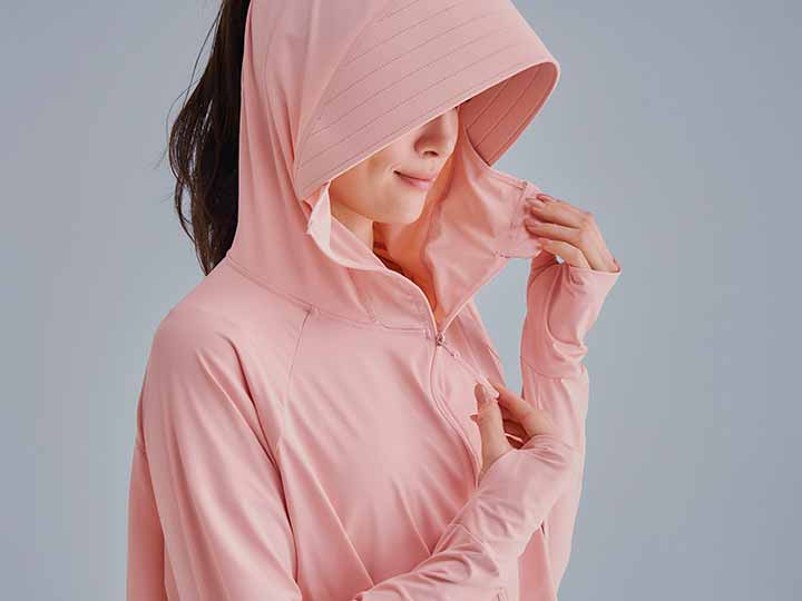 予約 サンブロックラボ爽壁フェイスガードUVパーカー ピンク_4