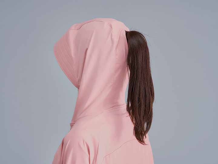 予約 サンブロックラボ爽壁フェイスガードUVパーカー ピンク_5