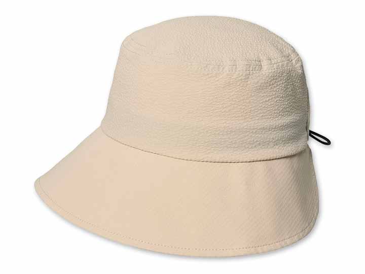 予約　ドローコードボンネットハット　ベージュ