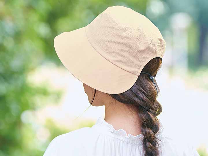 予約 ドローコードボンネットハット ベージュ_3