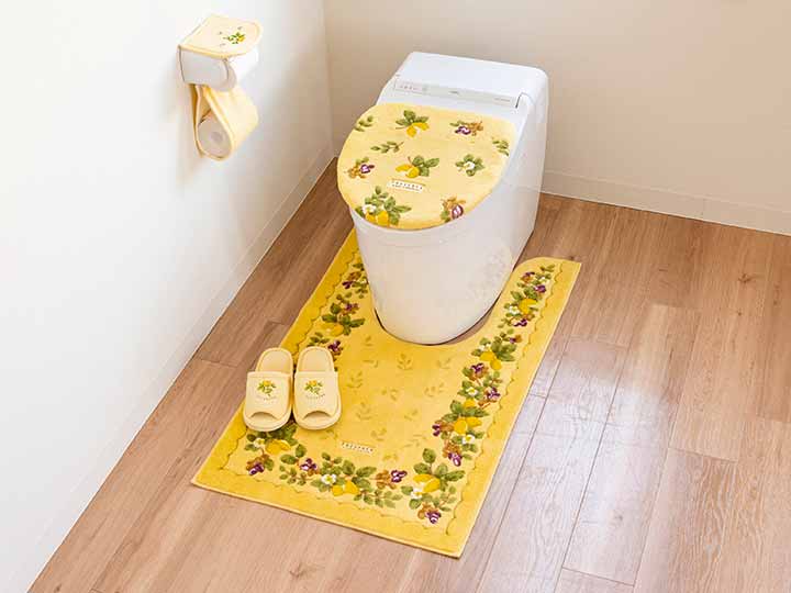 予約　プロヴァンスシエル　耳長ロングトイレマット　イエロー_2