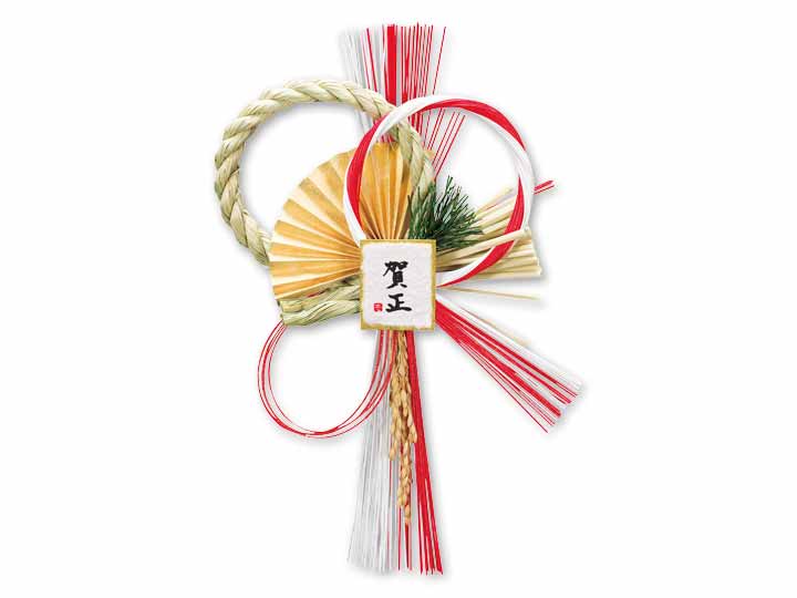 国産　越後の玄関飾り（紅白金宝飾り）