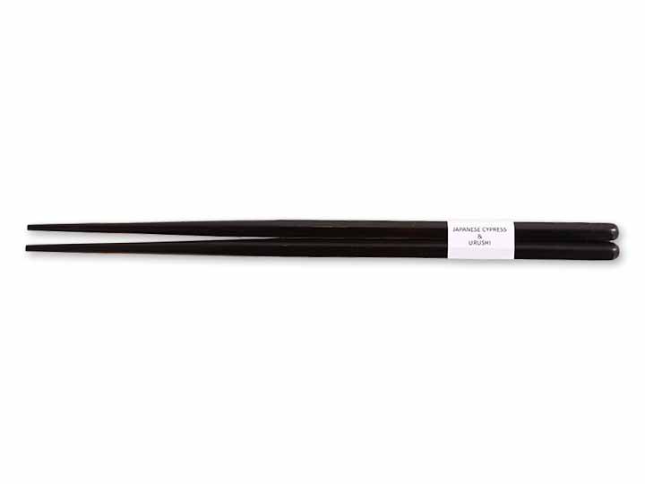 予約　ふきうるし・ひのき箸　黒漆23CM