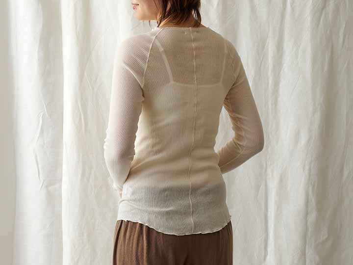 予約　ＳＩＳＩＦＩＬＬＥ　オーガニックコットン長袖Ｔシャツ　エクリュ_2