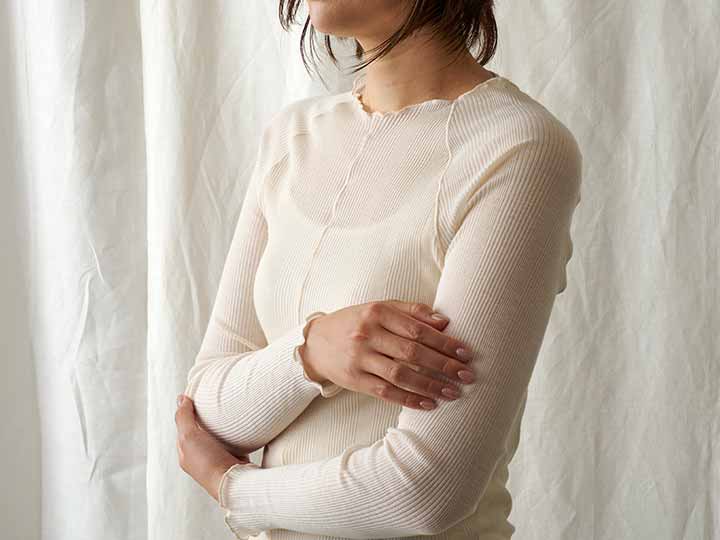 予約　ＳＩＳＩＦＩＬＬＥ　オーガニックコットン長袖Ｔシャツ　エクリュ_3