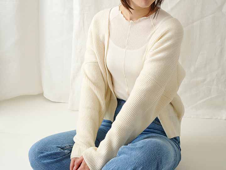 予約　ＳＩＳＩＦＩＬＬＥ　オーガニックコットン長袖Ｔシャツ　エクリュ_4