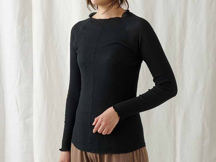 予約　ＳＩＳＩＦＩＬＬＥ　オーガニックコットン長袖Ｔシャツ　ブラック_2
