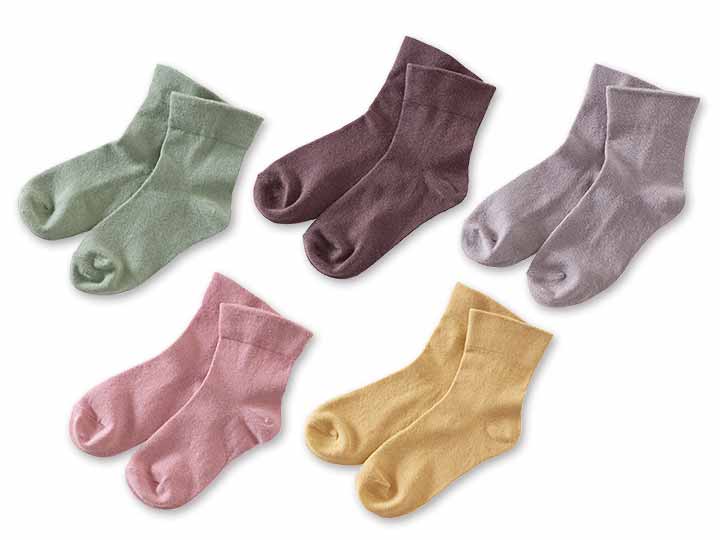 予約　シルク混履き口ゆったりソックス　5色組