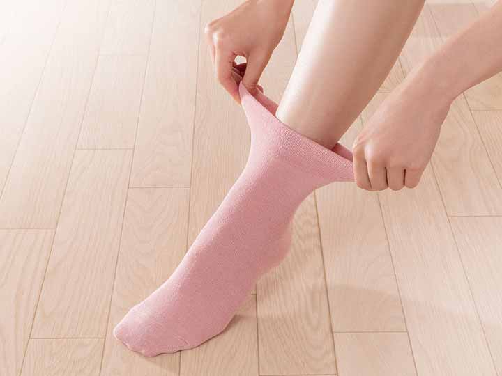 予約　シルク混履き口ゆったりソックス　5色組_2
