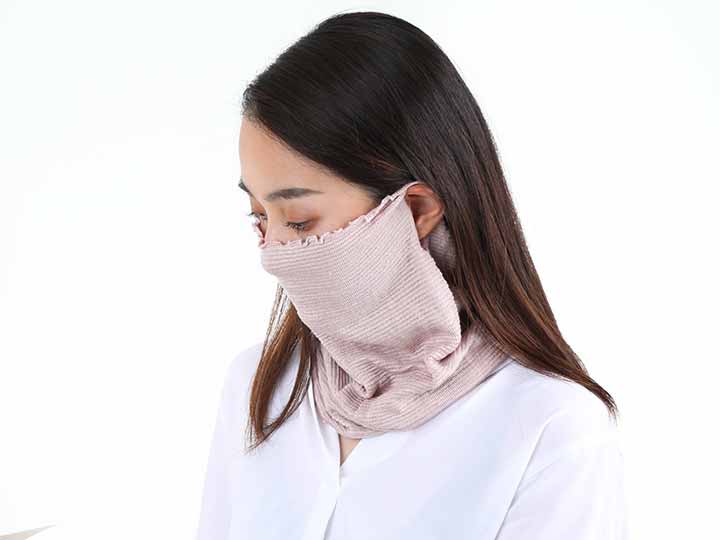 予約 Prakriti Wearingシルクのフェイスマスク スモーキーピンク_2