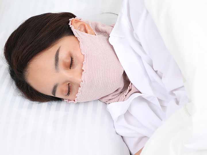 予約 Prakriti Wearingシルクのフェイスマスク スモーキーピンク_4