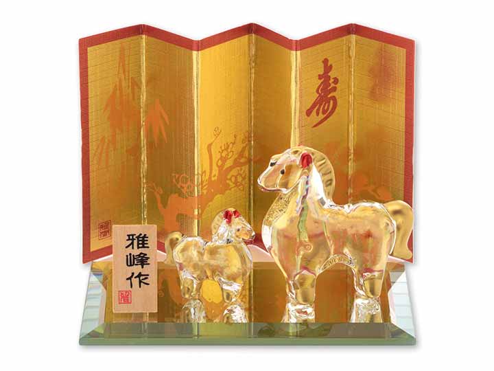 予約　キラッと光る　金彩手作り福午（親子）