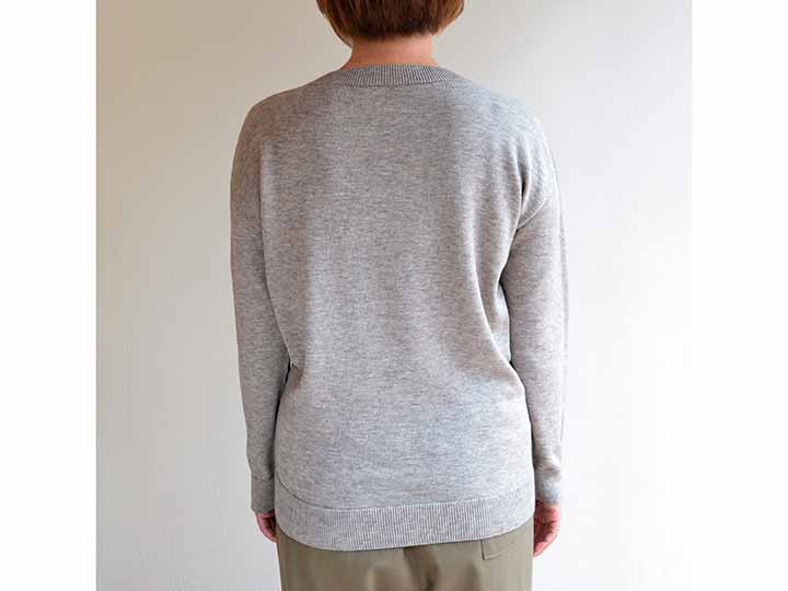ヤクとオーガニックコットン　クルーネックプルオーバー　グレー_3