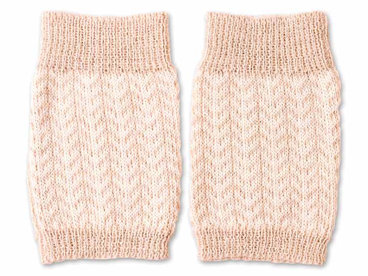 予約　アルパカ100％　ヘリンボーン柄ミニレッグウォーマー　（ベージュ）
