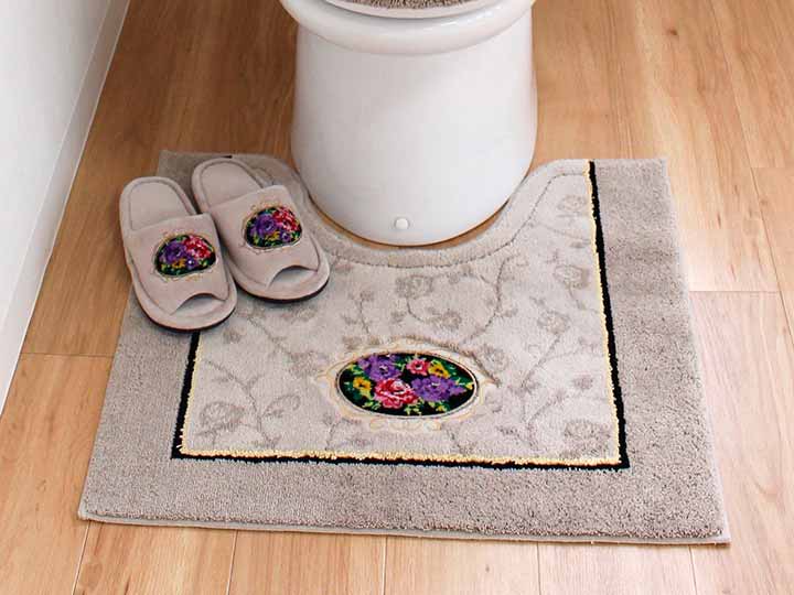 予約　シェニールロゼ　トイレマット　60×63CM　ベージュ_2