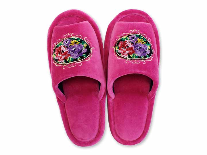 予約　シェニールロゼ　スリッパ　ピンク