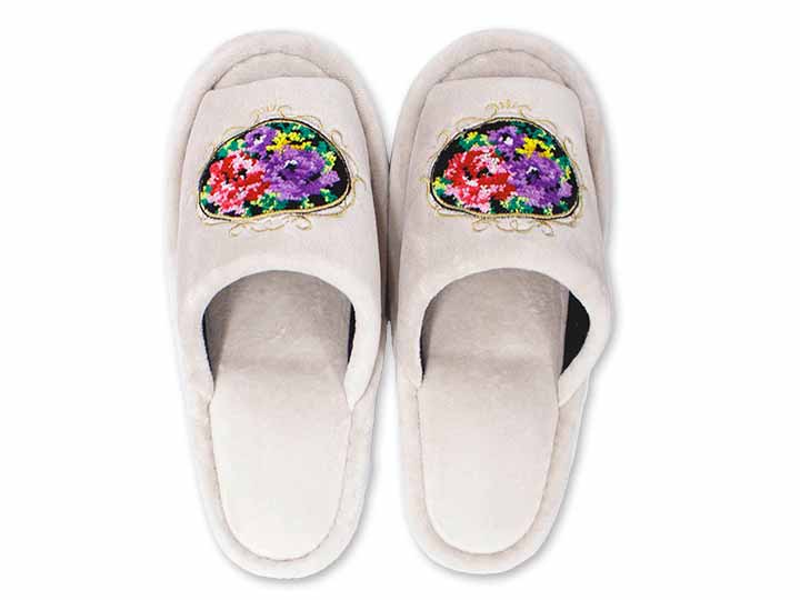 予約　シェニールロゼ　スリッパ　ベージュ