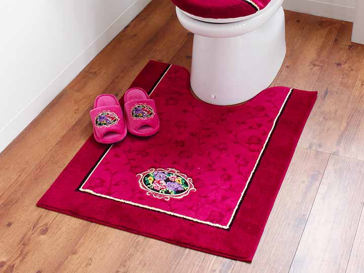 予約　シェニールロゼ　ロングトイレマット　80×67CM　ピンク_2