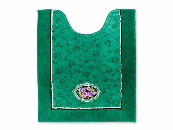 予約　シェニールロゼ　ロングトイレマット　80×67CM　グリーン