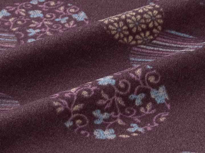 予約　和柄くつろぎもんぺ（まり柄ワイン）Ｍ_4