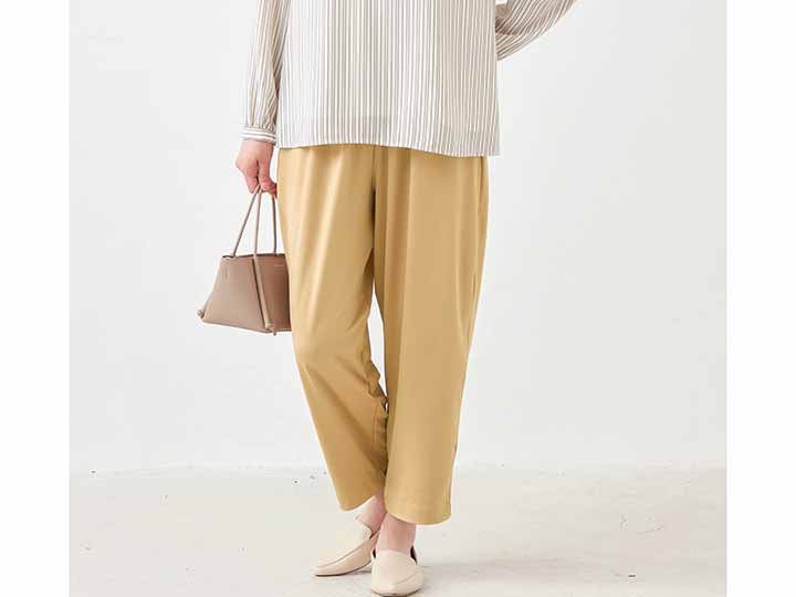 予約　裏起毛ゆるり楽ちんパンツ（キャメル）ＬＬ_4