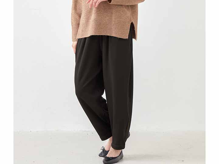 予約　裏起毛ゆるり楽ちんパンツ（ブラック）Ｍ_4