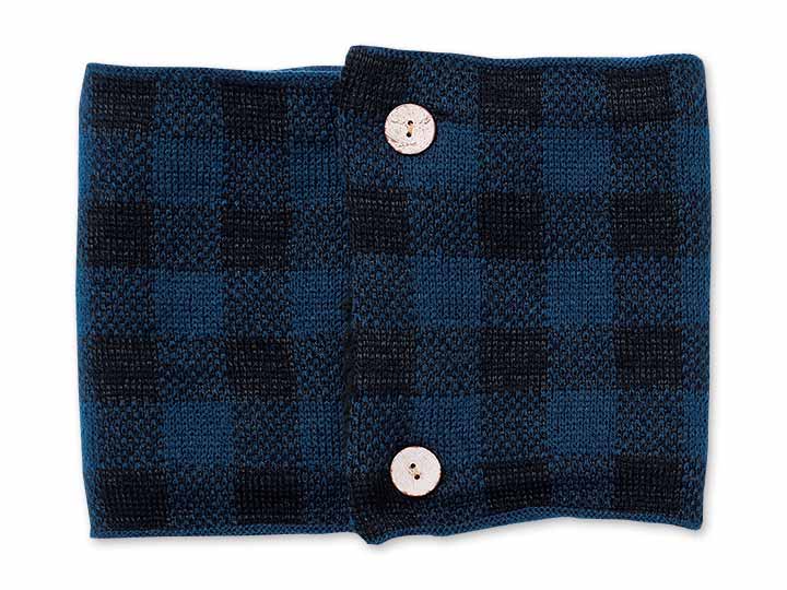 予約　内側ボアであったかネックウォーマー（ボタンタイプ）ブルー系