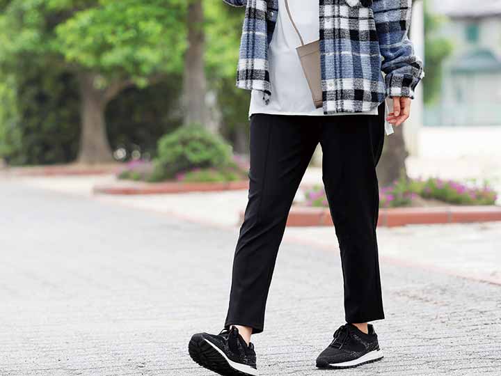 予約　裏起毛あったかレギパン　黒　ＬＬ_4