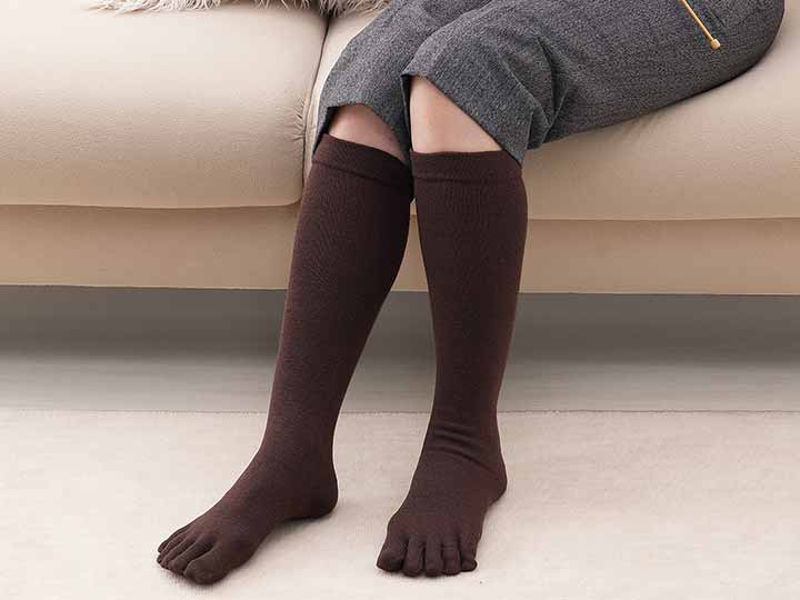 予約　口ゴムゆったりあったか5本指ハイソックス_2