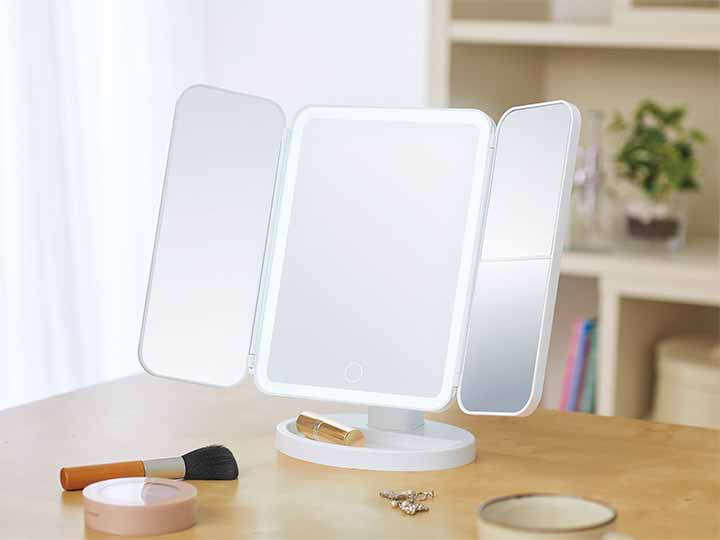 予約 回転式LED三面ミラー_4