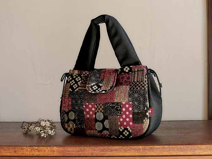 予約 日本製 布工房紡ぎ 和トート 黒_2