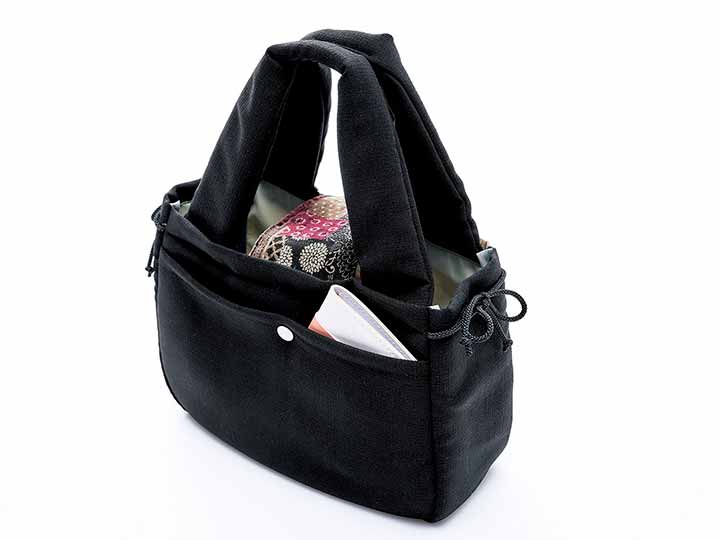 予約 日本製 布工房紡ぎ 和トート 黒_5